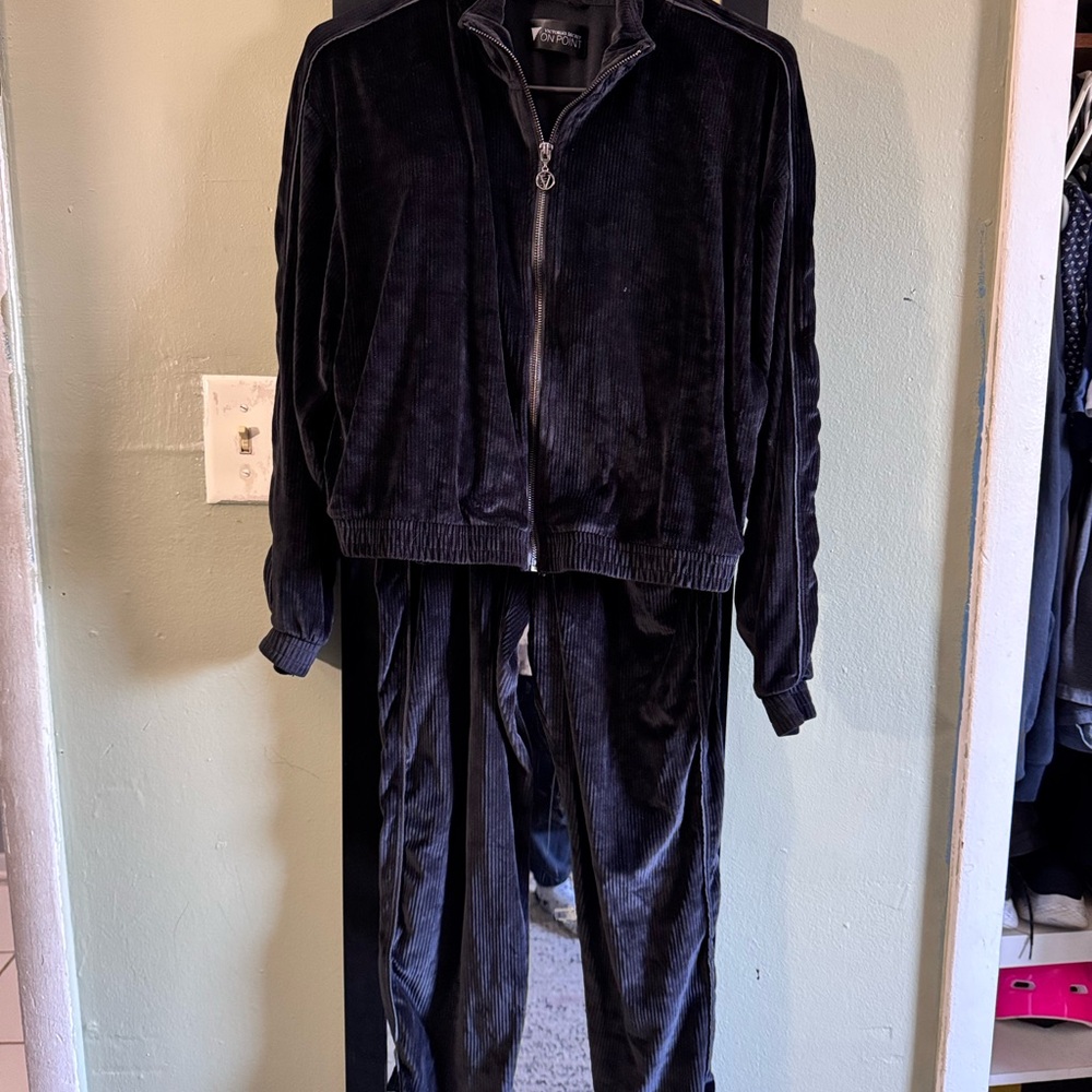 Victoria's Secret Black Velour Tracksuit
